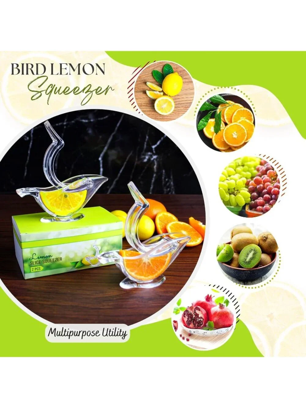 Acrylic Bird Lemon Squeezer – Citrus Juicer Fun Bird Design Kitchen & Bar Gadget